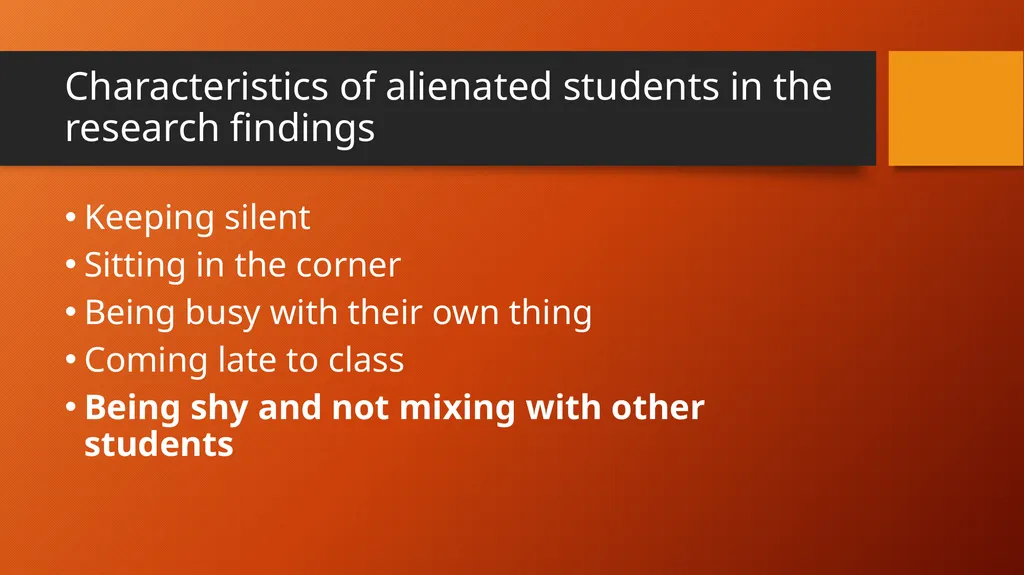Alienation in the Process of Teaching and Learning - slide 15 of 28