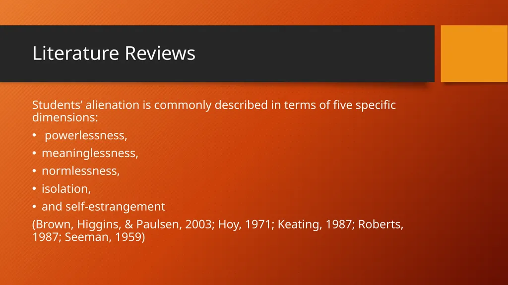 Alienation in the Process of Teaching and Learning - slide 5 of 28