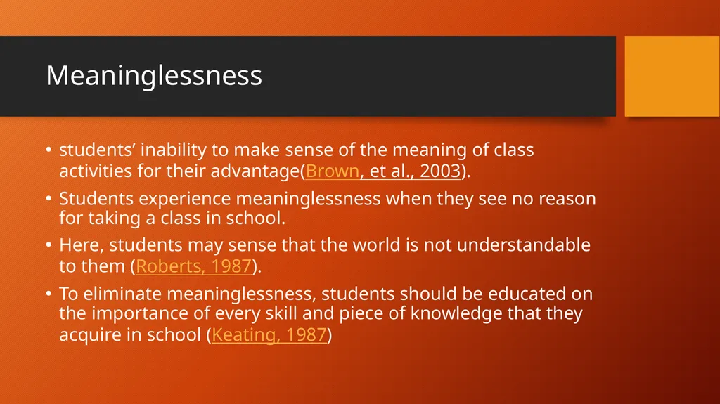 Alienation in the Process of Teaching and Learning - slide 7 of 28
