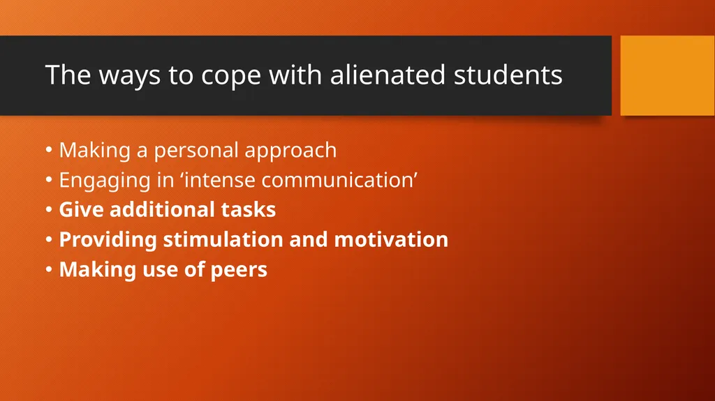 Alienation in the Process of Teaching and Learning - slide 16 of 28