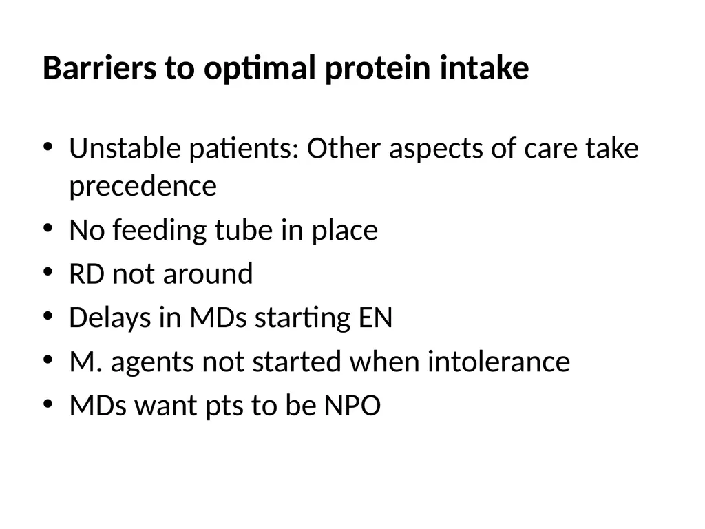 Protein in Critical illness Evidence and Current - slide 27 of 45