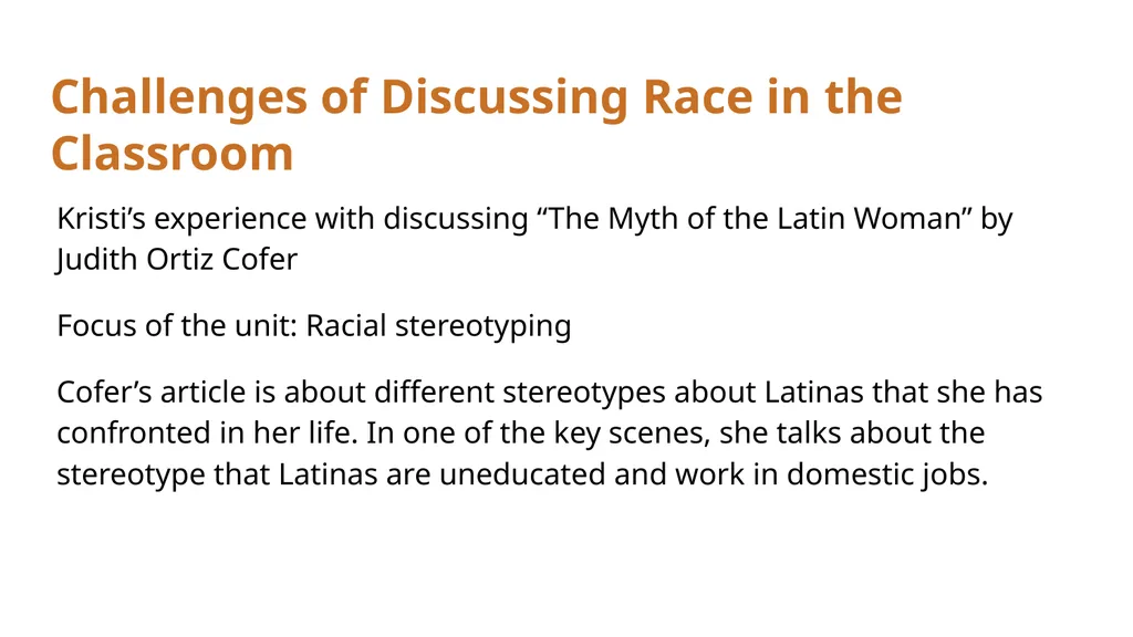 Discussing Race and Gender in Diverse Classrooms: - slide 5 of 43