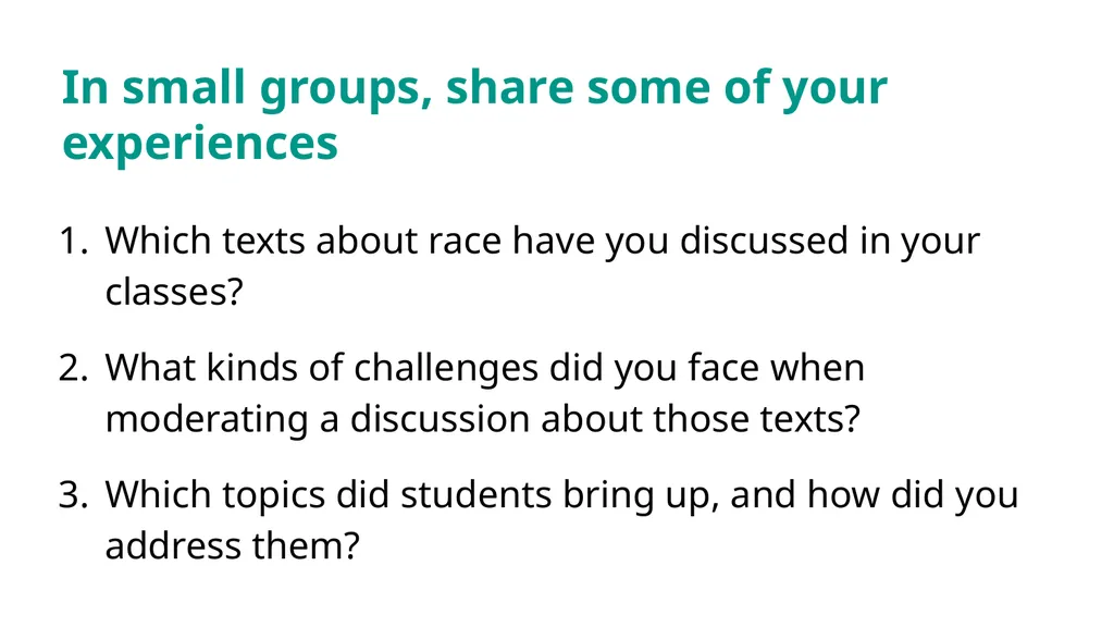 Discussing Race and Gender in Diverse Classrooms: - slide 22 of 43