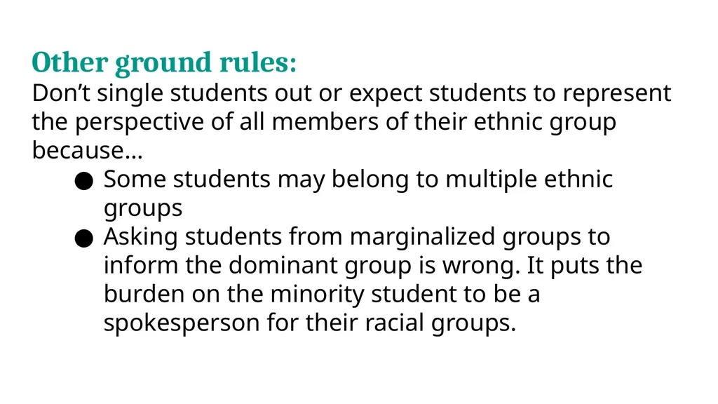 Discussing Race and Gender in Diverse Classrooms: - slide 36 of 43