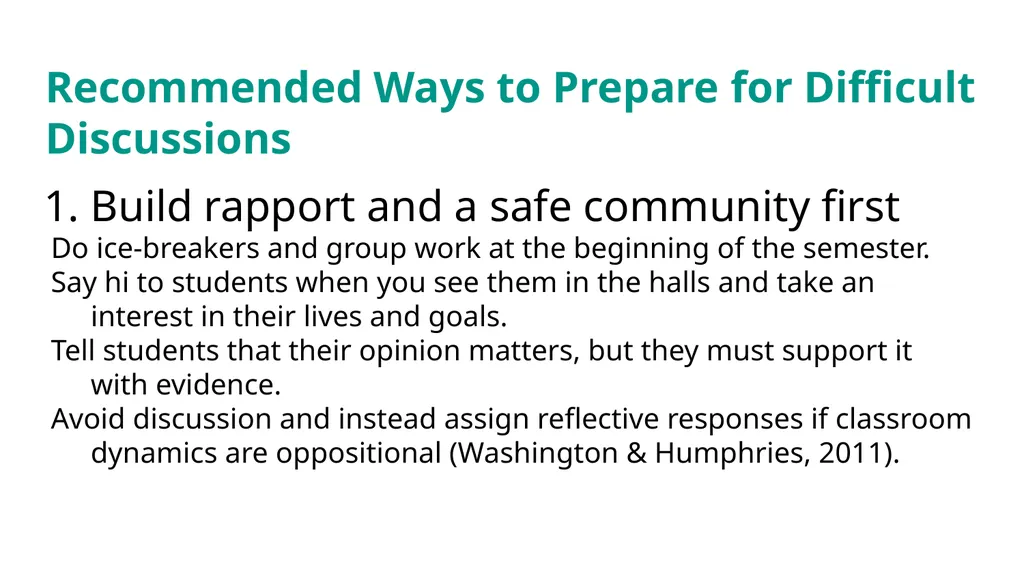 Discussing Race and Gender in Diverse Classrooms: - slide 24 of 43