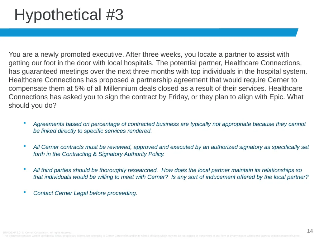 Anti-Bribery Training Cerner has zero tolerance - slide 14 of 16
