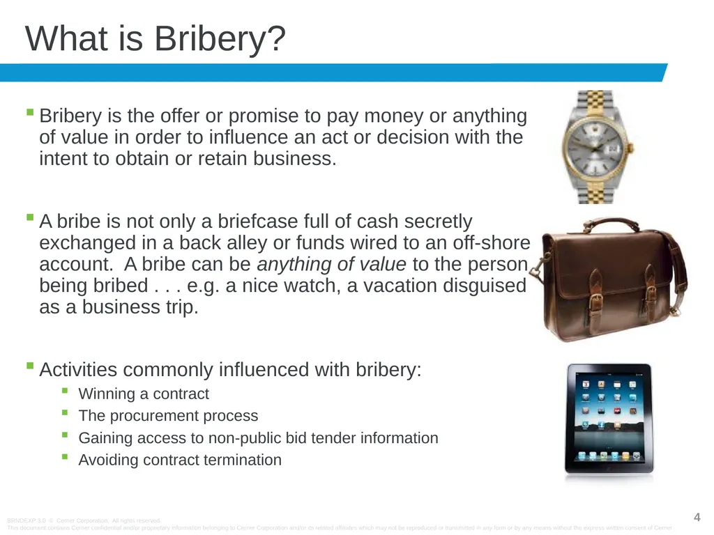 Anti-Bribery Training Cerner has zero tolerance - slide 4 of 16