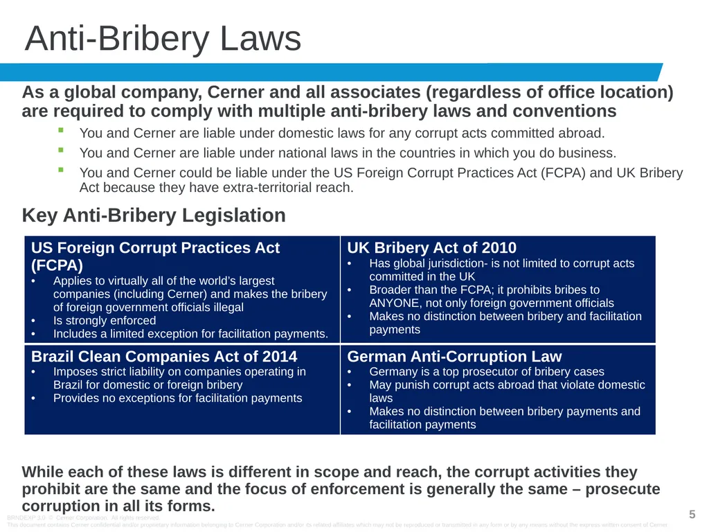 Anti-Bribery Training Cerner has zero tolerance - slide 5 of 16