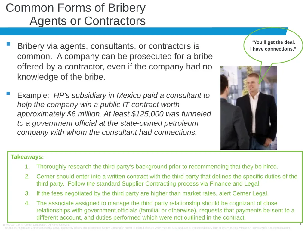 Anti-Bribery Training Cerner has zero tolerance - slide 7 of 16