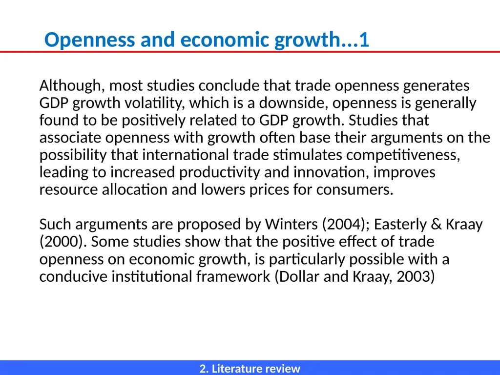 ECONOMIC OPENNESS AND GDP growth volatility Lino - slide 17 of 48