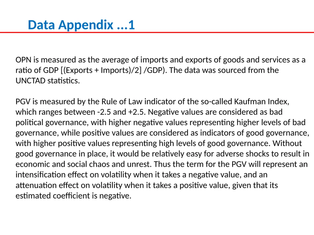 ECONOMIC OPENNESS AND GDP growth volatility Lino - slide 45 of 48