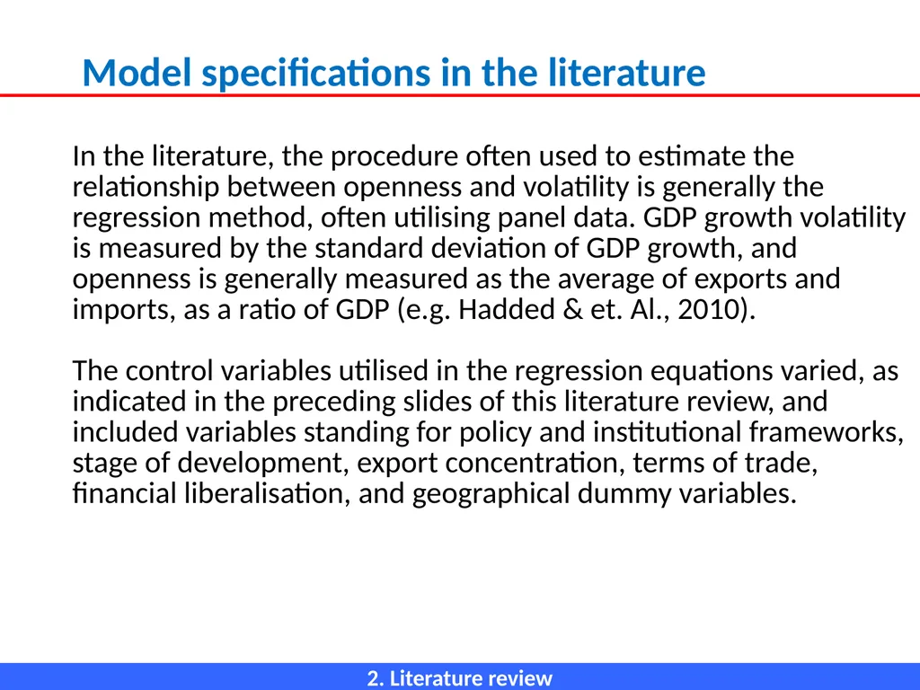 ECONOMIC OPENNESS AND GDP growth volatility Lino - slide 22 of 48
