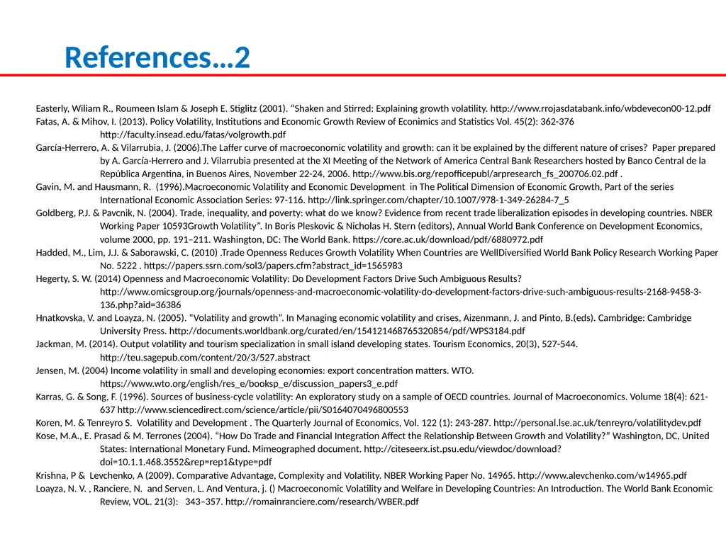 ECONOMIC OPENNESS AND GDP growth volatility Lino - slide 42 of 48