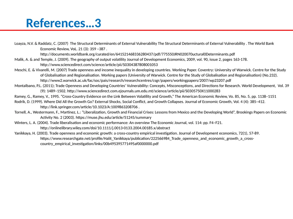 ECONOMIC OPENNESS AND GDP growth volatility Lino - slide 43 of 48