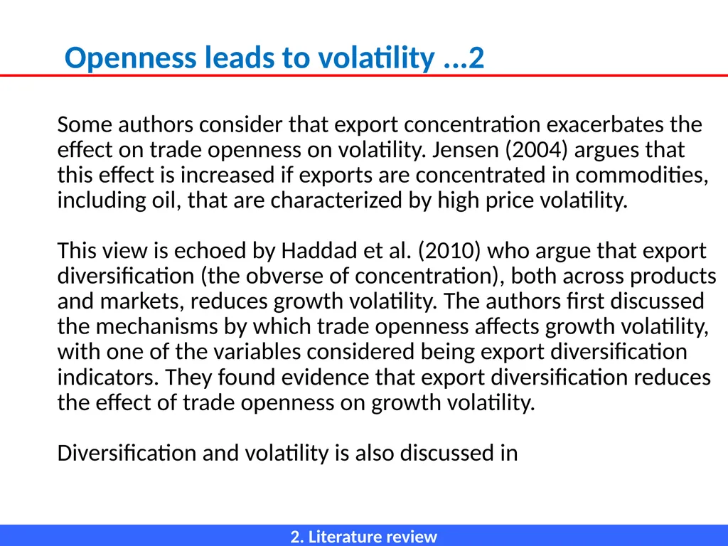 ECONOMIC OPENNESS AND GDP growth volatility Lino - slide 11 of 48