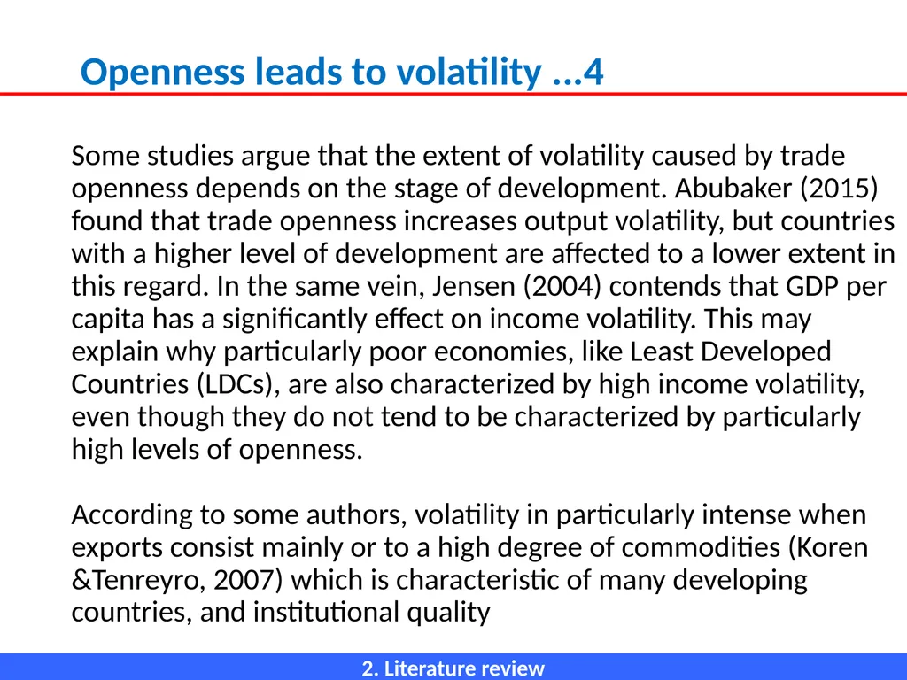ECONOMIC OPENNESS AND GDP growth volatility Lino - slide 13 of 48