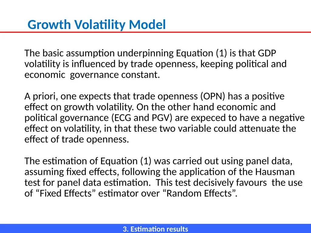 ECONOMIC OPENNESS AND GDP growth volatility Lino - slide 25 of 48