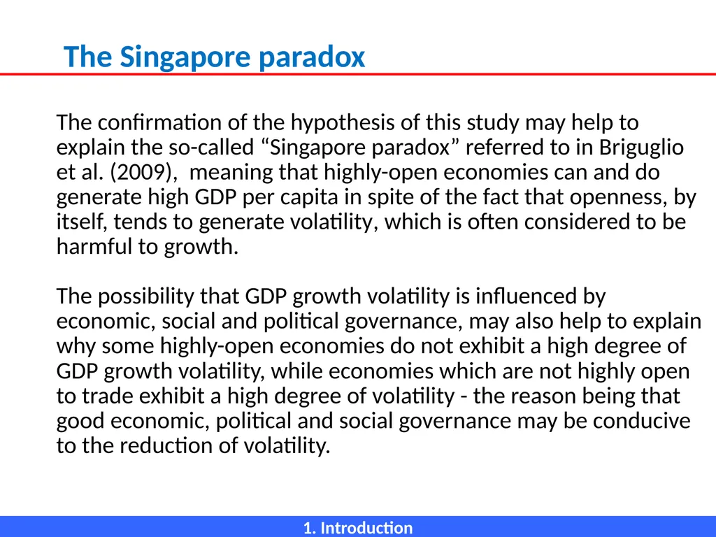ECONOMIC OPENNESS AND GDP growth volatility Lino - slide 5 of 48