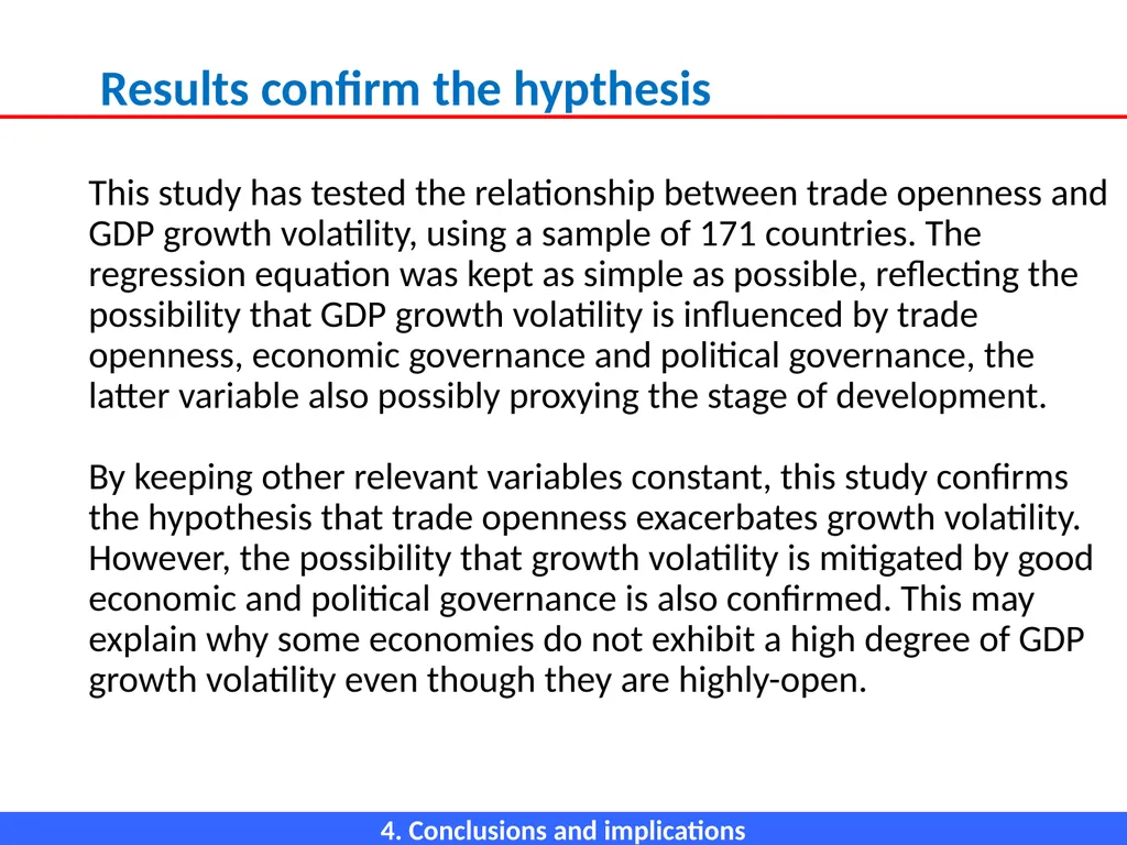 ECONOMIC OPENNESS AND GDP growth volatility Lino - slide 37 of 48