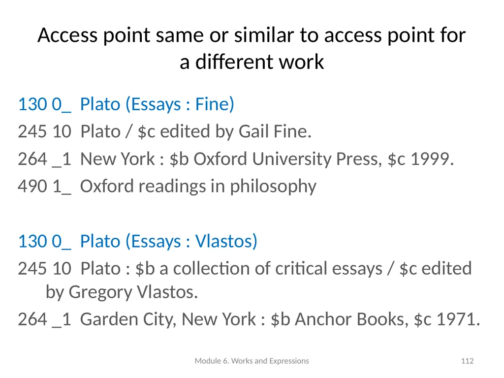 Describing works and expressions Module 6 Prepared - slide 112 of 163