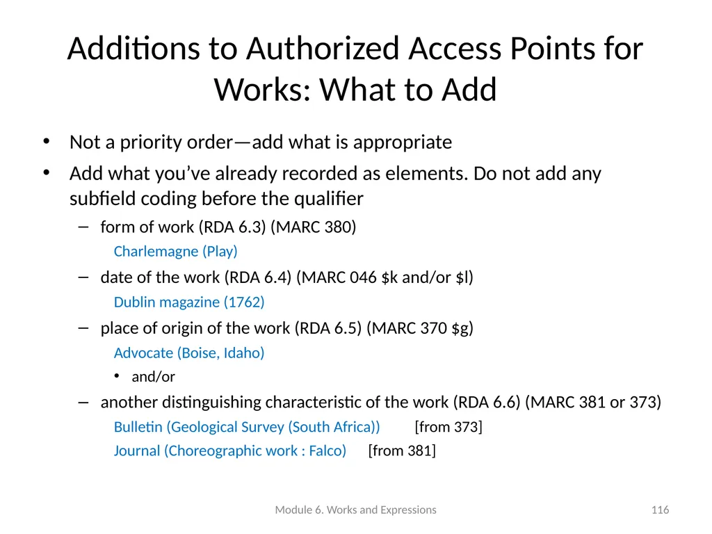 Describing works and expressions Module 6 Prepared - slide 116 of 163