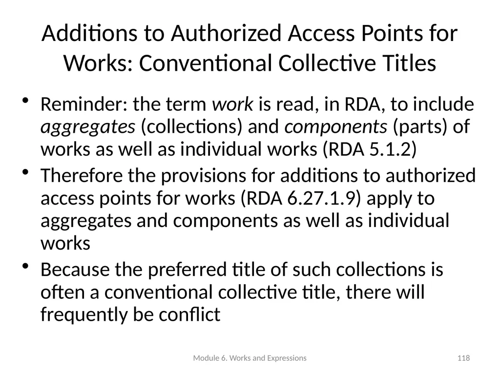 Describing works and expressions Module 6 Prepared - slide 118 of 163