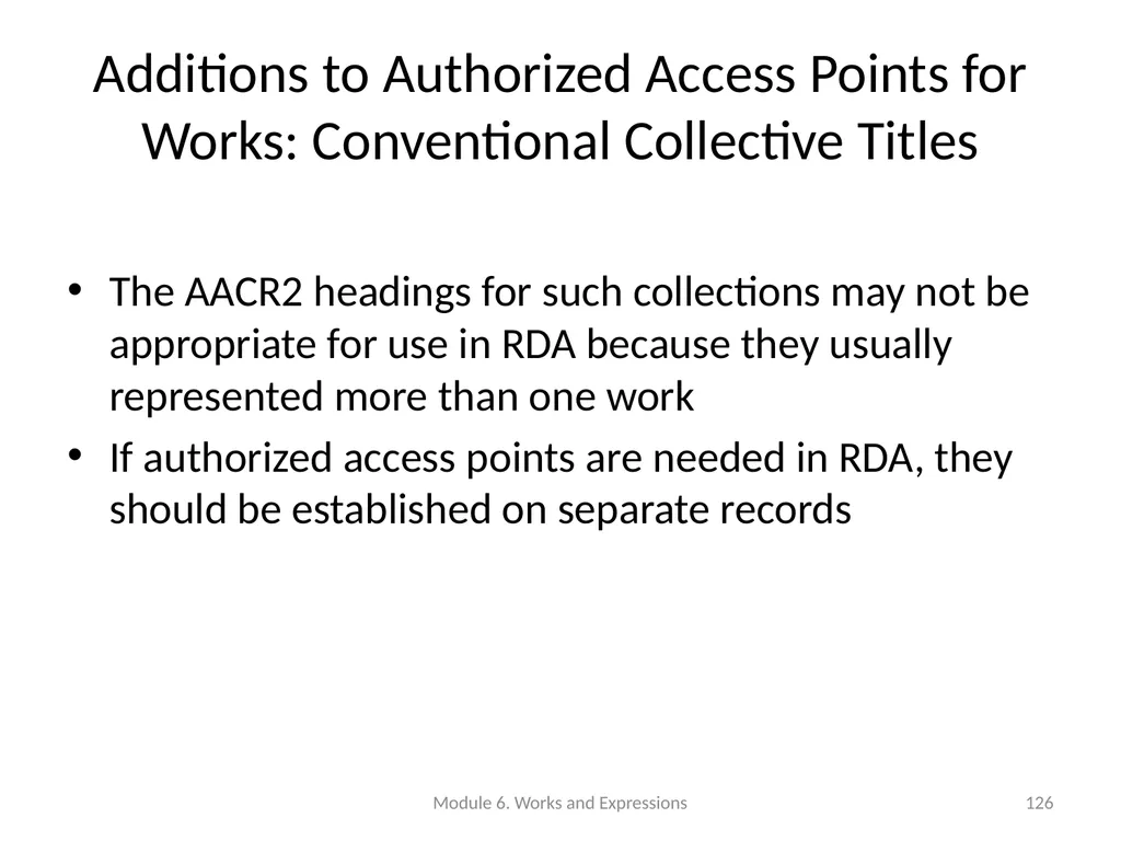 Describing works and expressions Module 6 Prepared - slide 126 of 163