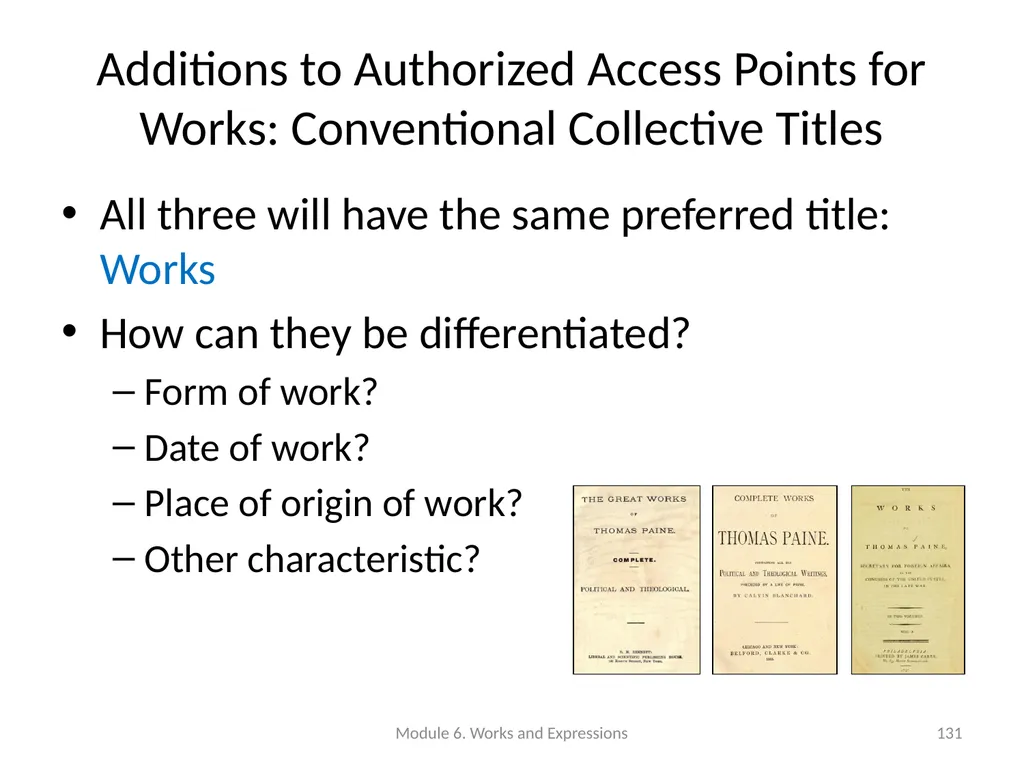 Describing works and expressions Module 6 Prepared - slide 131 of 163