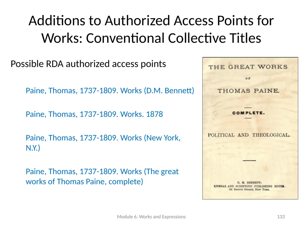 Describing works and expressions Module 6 Prepared - slide 133 of 163