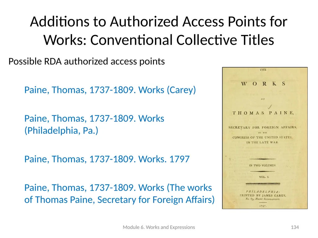 Describing works and expressions Module 6 Prepared - slide 134 of 163