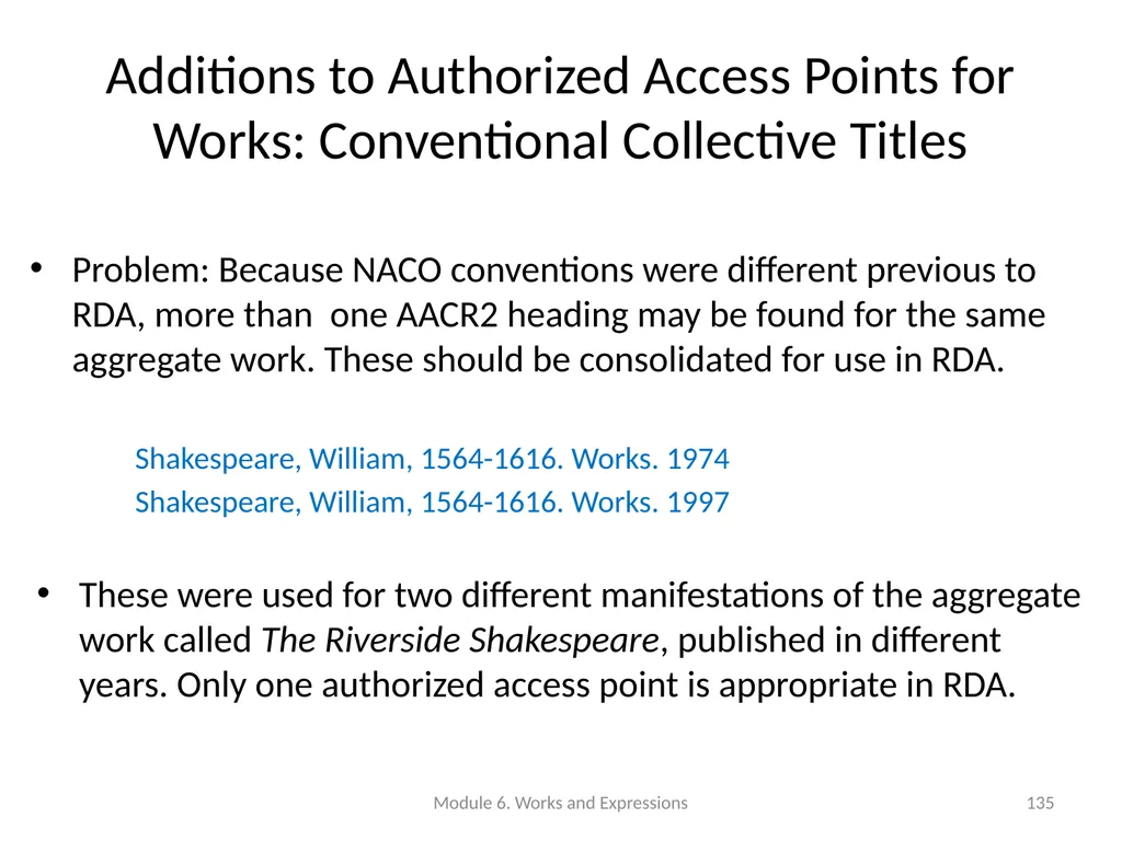 Describing works and expressions Module 6 Prepared - slide 135 of 163