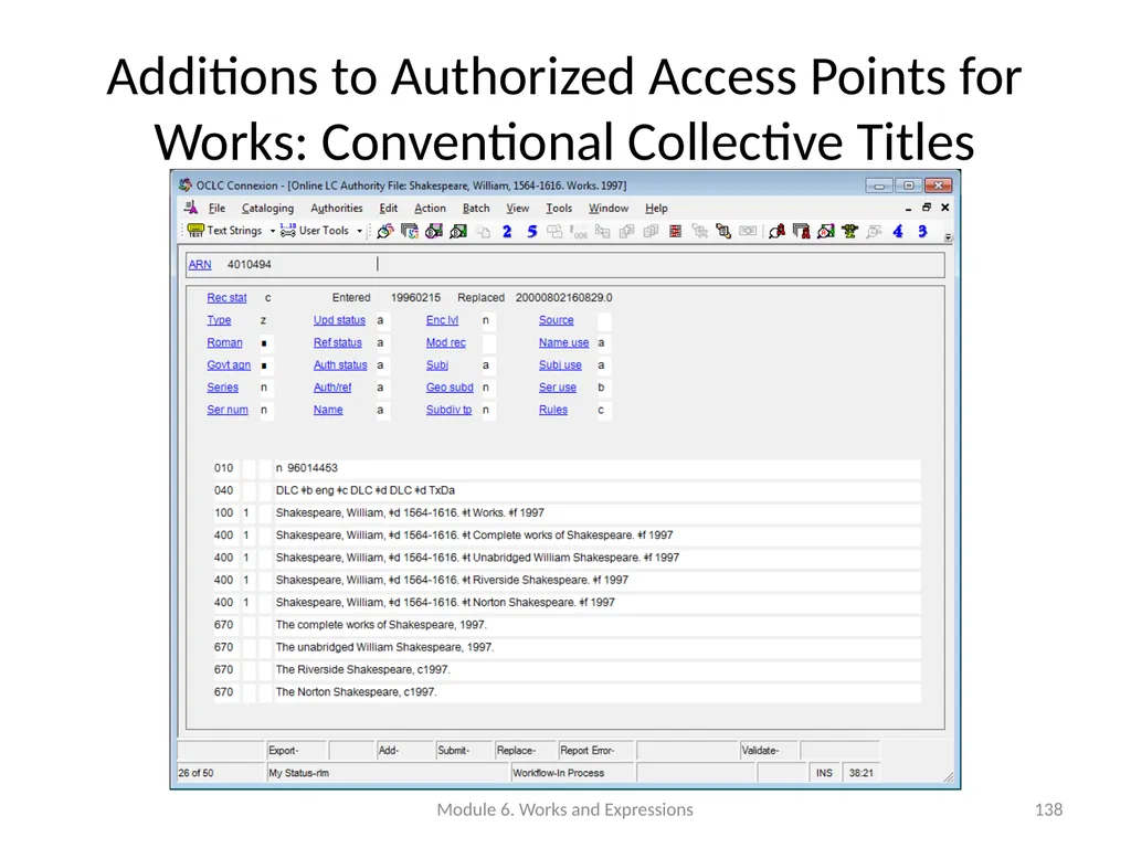 Describing works and expressions Module 6 Prepared - slide 138 of 163