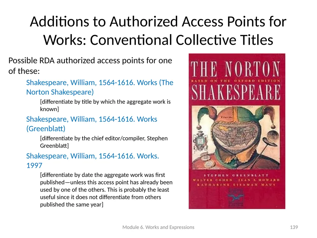 Describing works and expressions Module 6 Prepared - slide 139 of 163