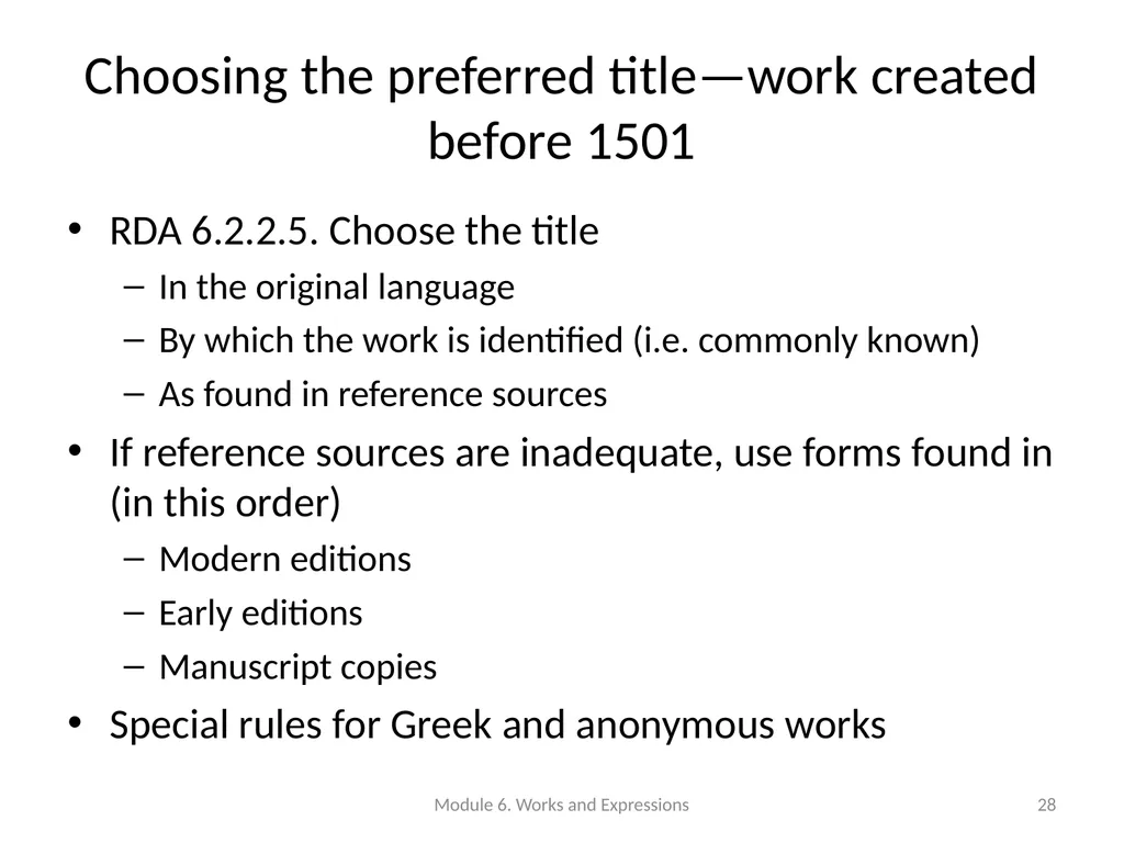 Describing works and expressions Module 6 Prepared - slide 28 of 163