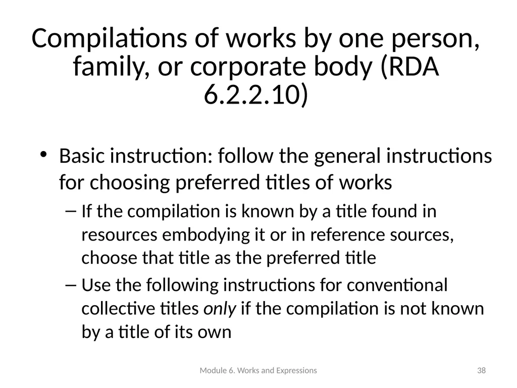 Describing works and expressions Module 6 Prepared - slide 38 of 163