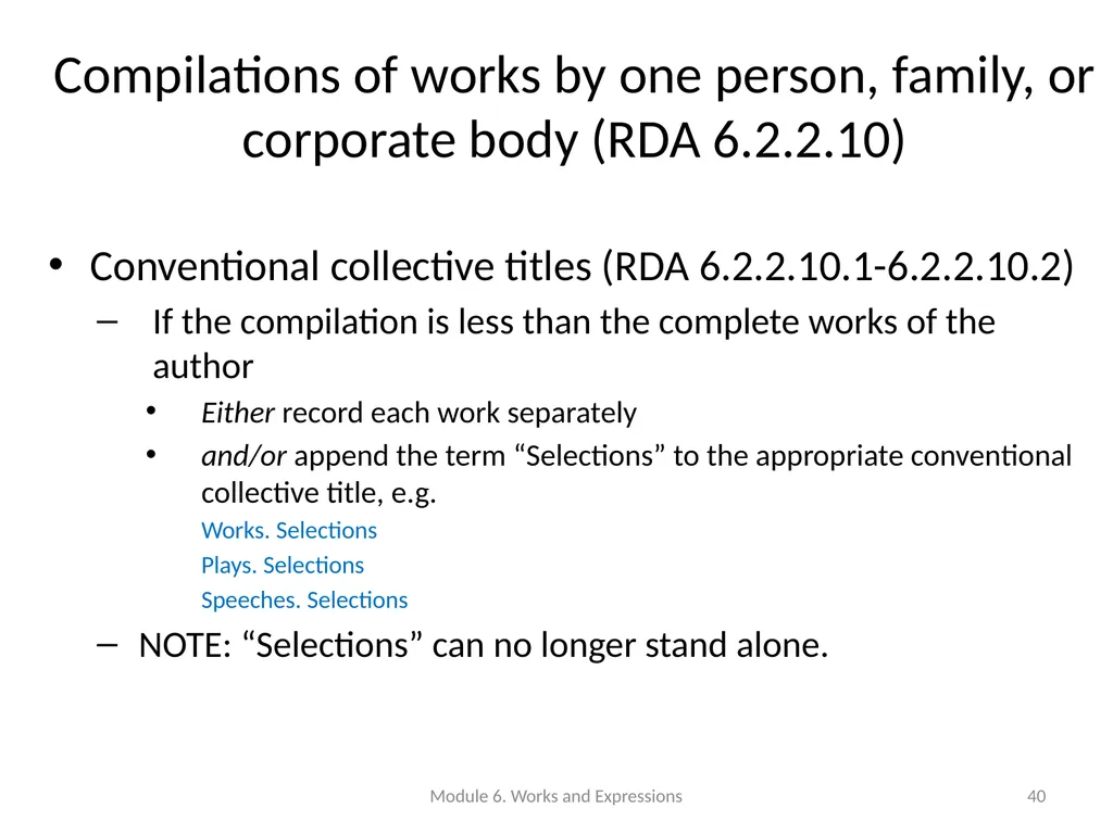Describing works and expressions Module 6 Prepared - slide 40 of 163