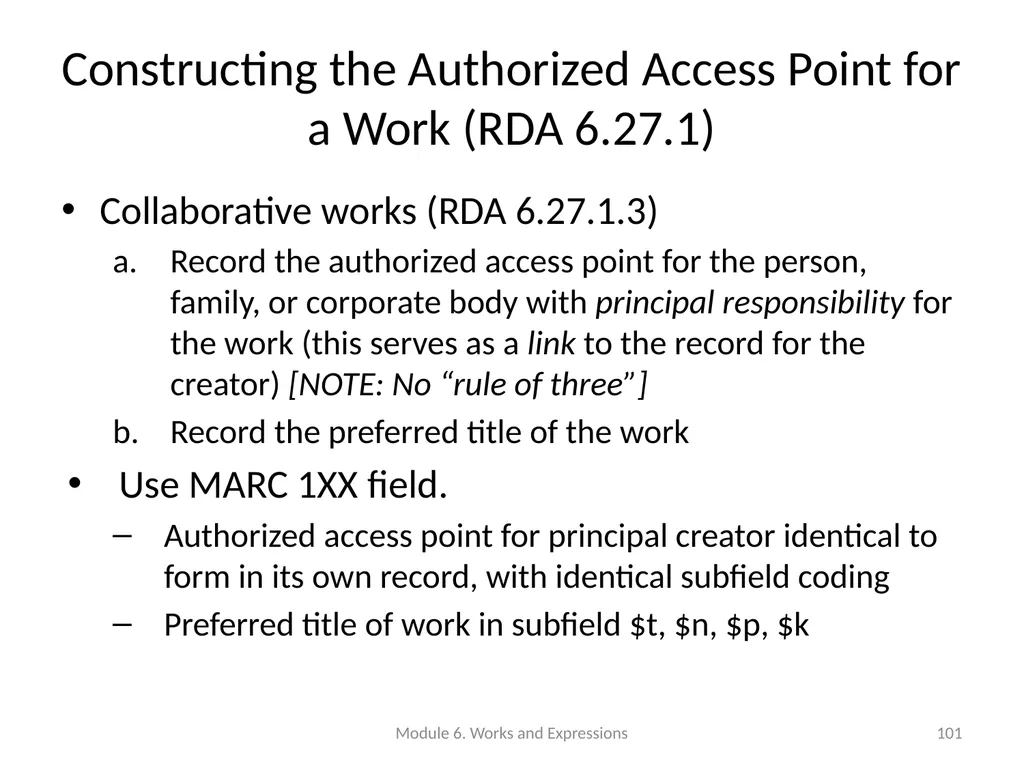 Describing works and expressions Module 6 Prepared - slide 101 of 163
