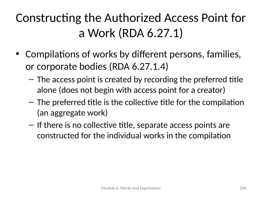 Describing works and expressions Module 6 Prepared - slide 104 of 163