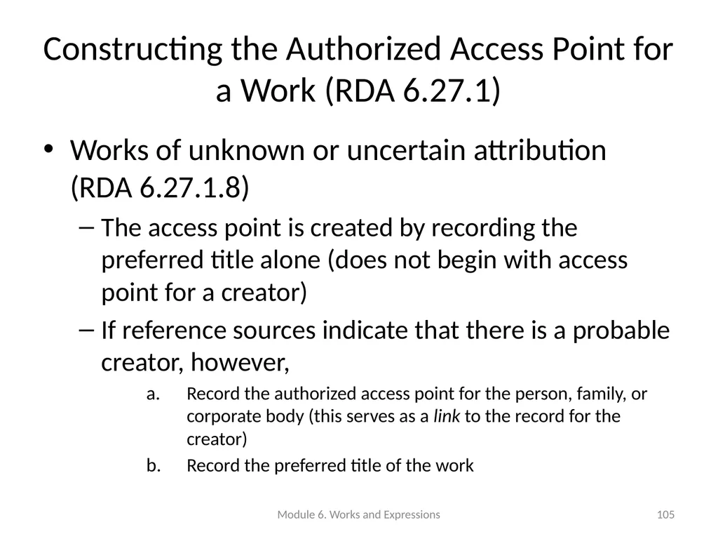 Describing works and expressions Module 6 Prepared - slide 105 of 163