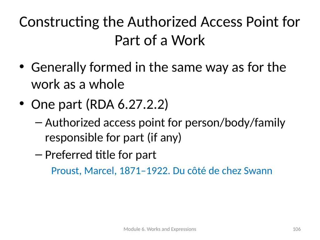Describing works and expressions Module 6 Prepared - slide 106 of 163