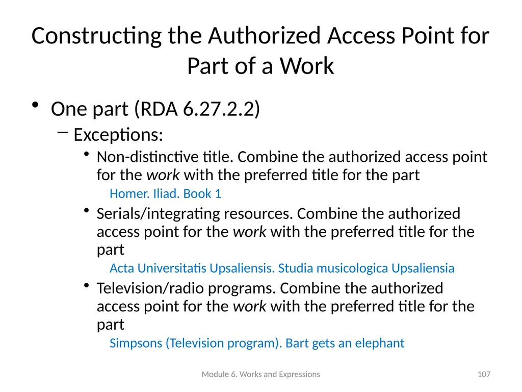 Describing works and expressions Module 6 Prepared - slide 107 of 163
