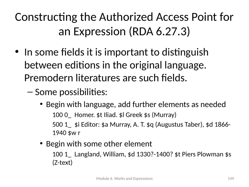 Describing works and expressions Module 6 Prepared - slide 149 of 163