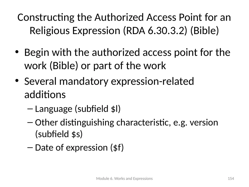 Describing works and expressions Module 6 Prepared - slide 154 of 163
