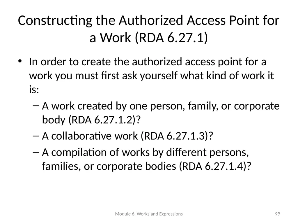 Describing works and expressions Module 6 Prepared - slide 99 of 163