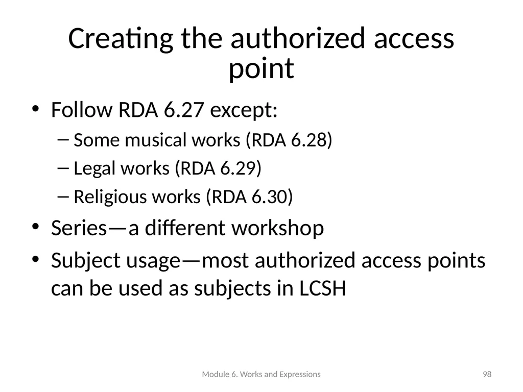 Describing works and expressions Module 6 Prepared - slide 98 of 163