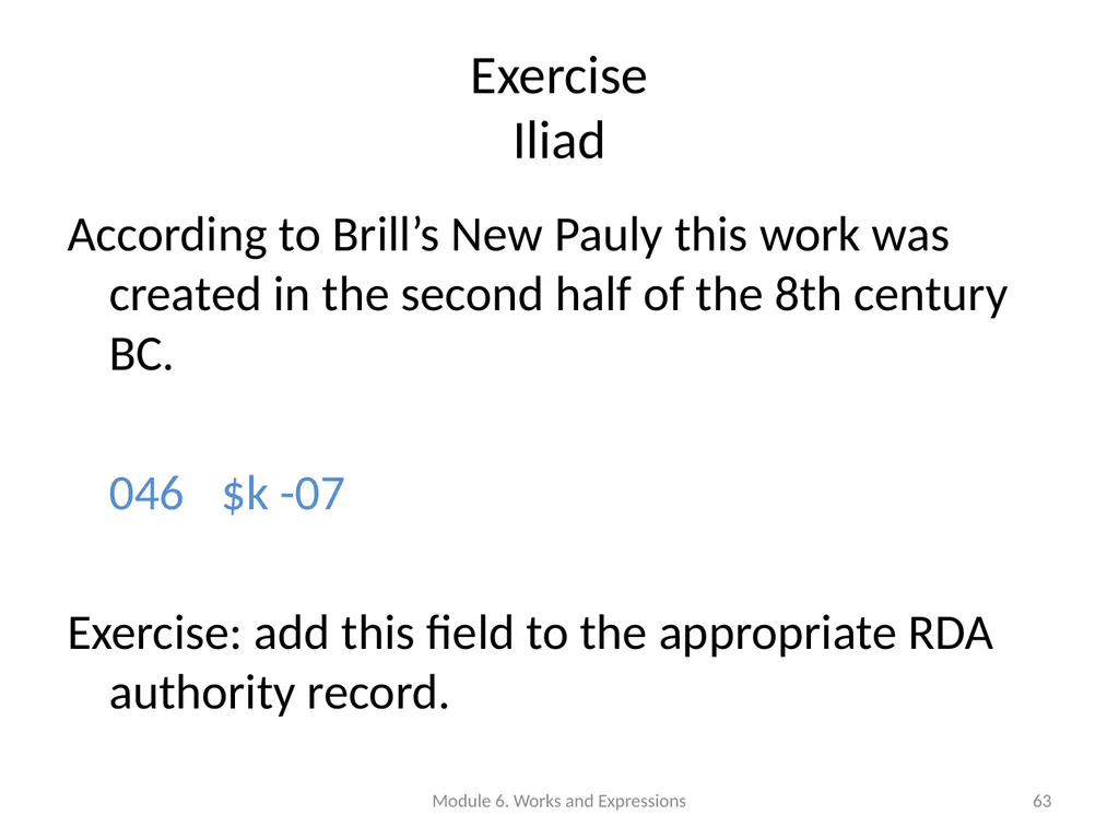 Describing works and expressions Module 6 Prepared - slide 63 of 163
