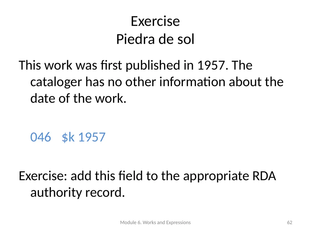 Describing works and expressions Module 6 Prepared - slide 62 of 163