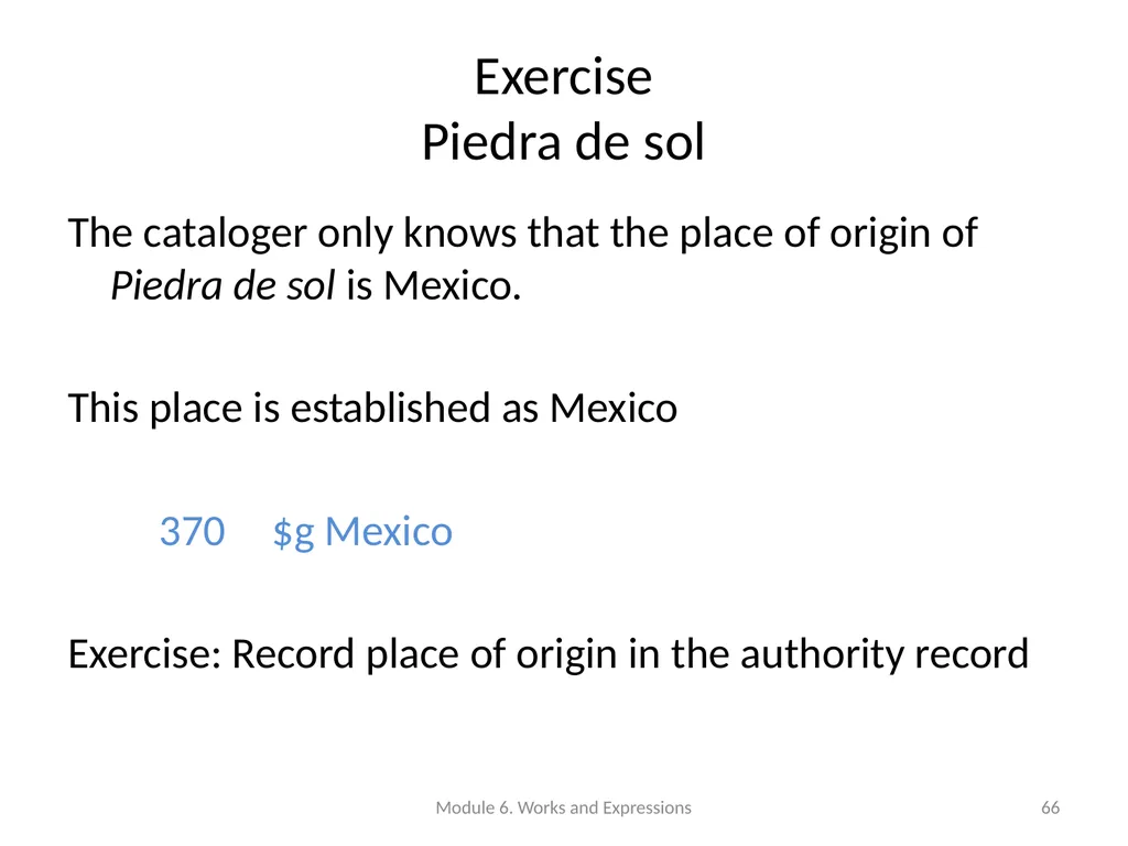 Describing works and expressions Module 6 Prepared - slide 66 of 163