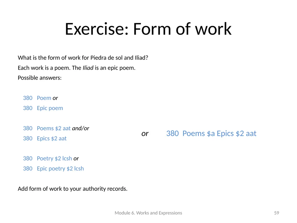 Describing works and expressions Module 6 Prepared - slide 59 of 163