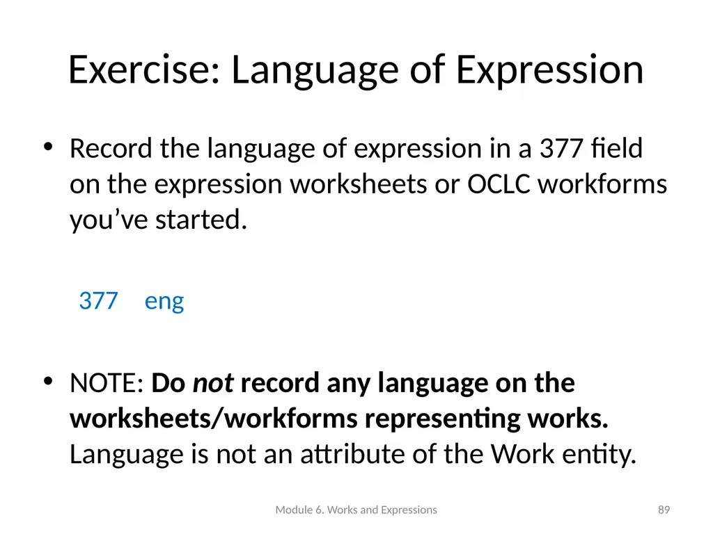 Describing works and expressions Module 6 Prepared - slide 89 of 163
